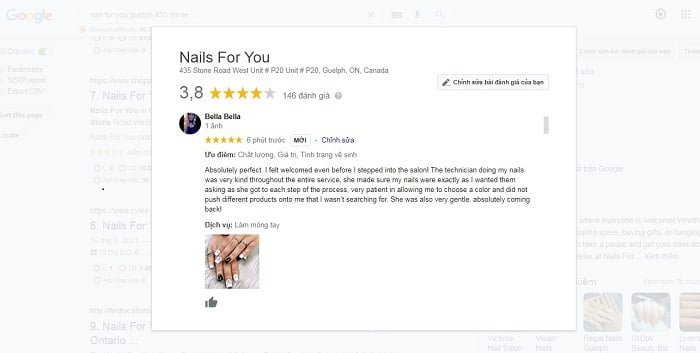 dich vu mua review google